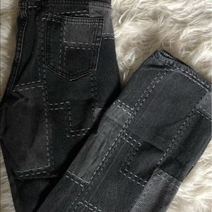 Grey Patch Work Pants